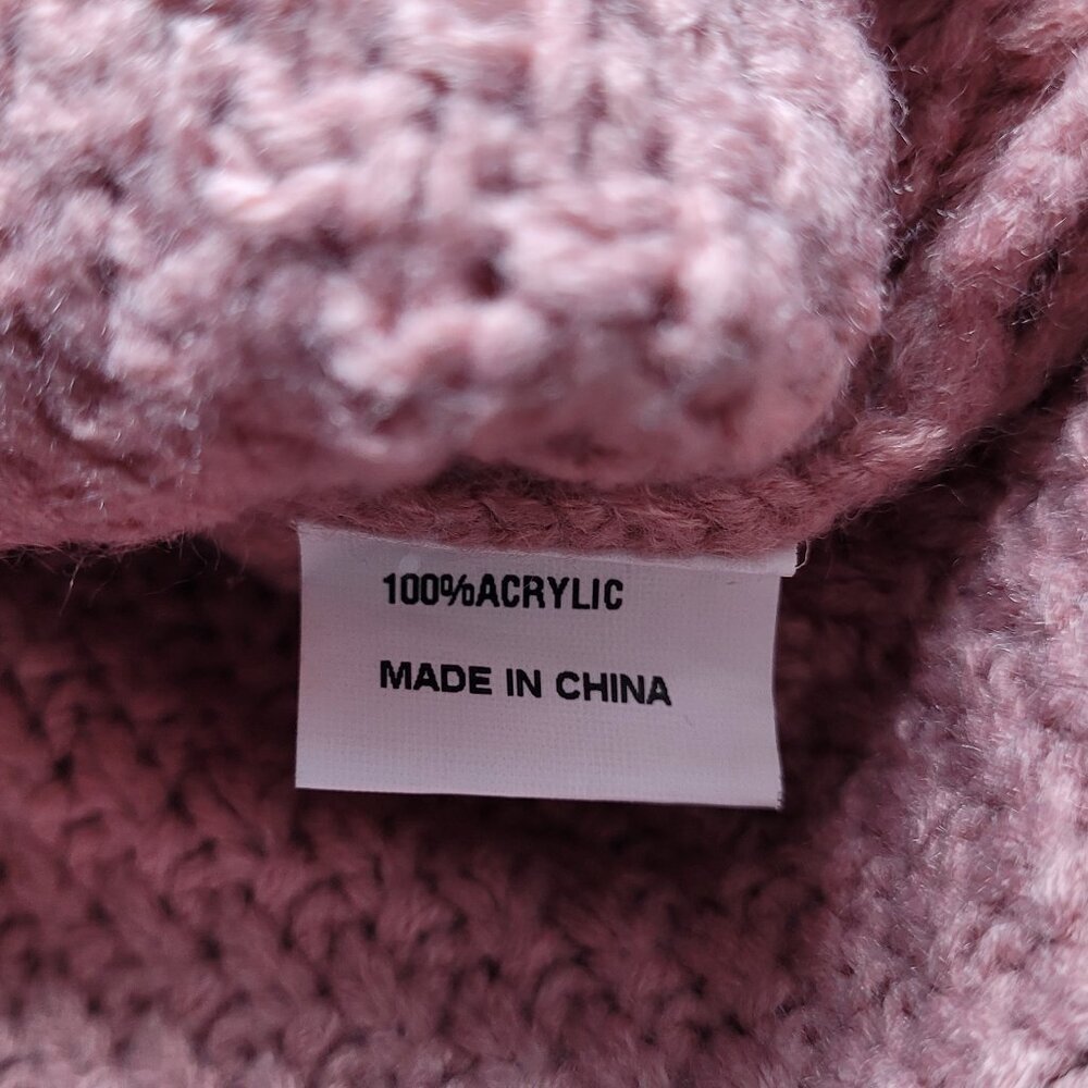 ZESICA Oversized Turtleneck Knit Sweater Dusty Rose Pink Womens Size XL - Picture 6 of 9
